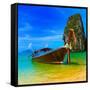 Summer Beach Tropical Landscape-SergWSQ-Framed Stretched Canvas