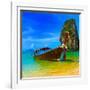 Summer Beach Tropical Landscape-SergWSQ-Framed Premium Photographic Print