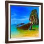 Summer Beach Tropical Landscape-SergWSQ-Framed Premium Photographic Print