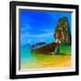 Summer Beach Tropical Landscape-SergWSQ-Framed Premium Photographic Print