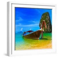 Summer Beach Tropical Landscape-SergWSQ-Framed Photographic Print