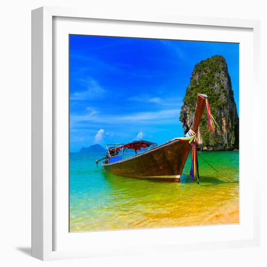 Summer Beach Tropical Landscape-SergWSQ-Framed Photographic Print