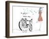 Summer Bicycle Vintage Girl-studiohome-Framed Art Print