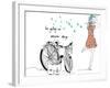 Summer Bicycle Vintage Girl-studiohome-Framed Art Print