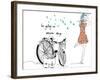 Summer Bicycle Vintage Girl-studiohome-Framed Art Print