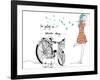 Summer Bicycle Vintage Girl-studiohome-Framed Art Print