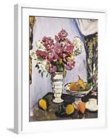 Summer Blossom and a Bowl of Fruit, with a Cup and Saucer-George Leslie Hunter-Framed Giclee Print