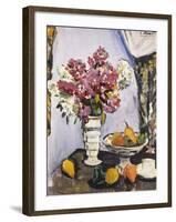 Summer Blossom and a Bowl of Fruit, with a Cup and Saucer-George Leslie Hunter-Framed Giclee Print