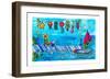 Summer Boat Dock Party-Deborah Cavenaugh-Framed Art Print