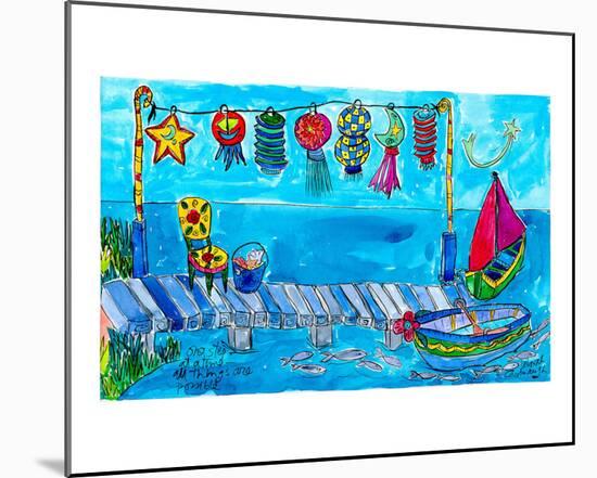 Summer Boat Dock Party-Deborah Cavenaugh-Mounted Art Print
