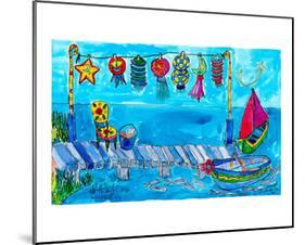 Summer Boat Dock Party-Deborah Cavenaugh-Mounted Art Print