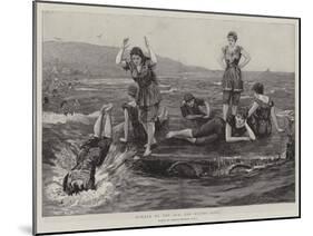 Summer by the Sea, the Diving Raft-Arthur Hopkins-Mounted Giclee Print