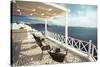 Summer Cafe at Oia, Santorini Island, Greece-yurok-Stretched Canvas