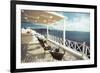 Summer Cafe at Oia, Santorini Island, Greece-yurok-Framed Photographic Print