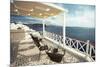 Summer Cafe at Oia, Santorini Island, Greece-yurok-Mounted Photographic Print