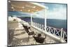 Summer Cafe at Oia, Santorini Island, Greece-yurok-Mounted Photographic Print