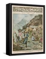 Summer Camp for Women Members of the Italian Alpine Club High in the Mountains-Alfredo Ortelli-Framed Stretched Canvas