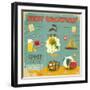 Summer Card In Retro Style-elfivetrov-Framed Art Print