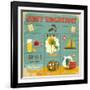 Summer Card In Retro Style-elfivetrov-Framed Art Print