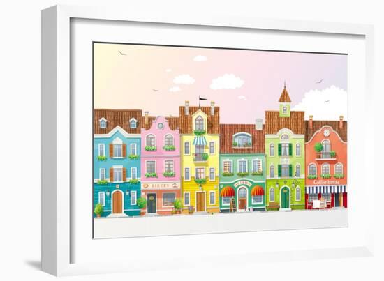 Summer Cityscape-LisaShu-Framed Art Print