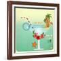 Summer Cocktail Card In Retro Style-elfivetrov-Framed Art Print
