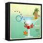 Summer Cocktail Card In Retro Style-elfivetrov-Framed Stretched Canvas