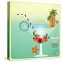 Summer Cocktail Card In Retro Style-elfivetrov-Stretched Canvas