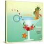 Summer Cocktail Card In Retro Style-elfivetrov-Stretched Canvas