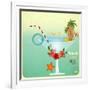 Summer Cocktail Card In Retro Style-elfivetrov-Framed Art Print