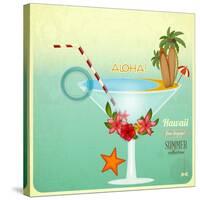 Summer Cocktail Card In Retro Style-elfivetrov-Stretched Canvas