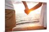 Summer Couple Holding Hands at Sunset on Beach. Romantic Young Couple Enjoying Sun, Sunshine, Roman-Maridav-Mounted Photographic Print