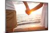 Summer Couple Holding Hands at Sunset on Beach. Romantic Young Couple Enjoying Sun, Sunshine, Roman-Maridav-Mounted Photographic Print