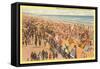 Summer Crowds at Mission Beach, San Diego, California-null-Framed Stretched Canvas