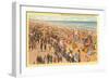 Summer Crowds at Mission Beach, San Diego, California-null-Framed Art Print