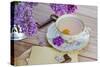 Summer Cup of Tea with Lilac-neirfy-Stretched Canvas