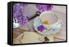 Summer Cup of Tea with Lilac-neirfy-Framed Stretched Canvas