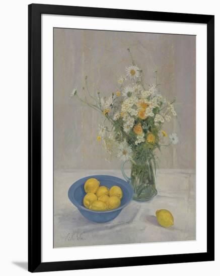 Summer Daisies and Lemons, 1990-Timothy Easton-Framed Giclee Print