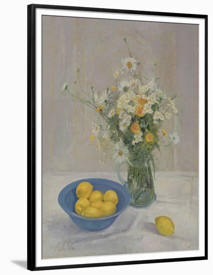 Summer Daisies and Lemons, 1990-Timothy Easton-Framed Premium Giclee Print