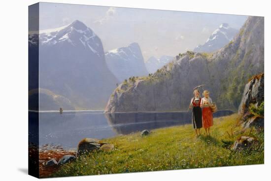Summer Day at Balestrand-Hans Andreas Dahl-Stretched Canvas