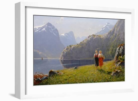 Summer Day at Balestrand-Hans Andreas Dahl-Framed Giclee Print