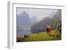 Summer Day at Balestrand-Hans Andreas Dahl-Framed Giclee Print