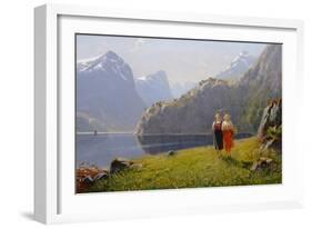 Summer Day at Balestrand-Hans Andreas Dahl-Framed Giclee Print