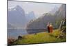 Summer Day at Balestrand-Hans Andreas Dahl-Mounted Giclee Print