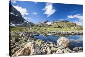 Summer day at Lake Grevasalvas Engadine Canton of Grisons Switzerland Europe-ClickAlps-Stretched Canvas