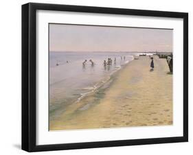 Summer Day at the South Beach of Skagen, 1884-Peder Severin Kröyer-Framed Giclee Print