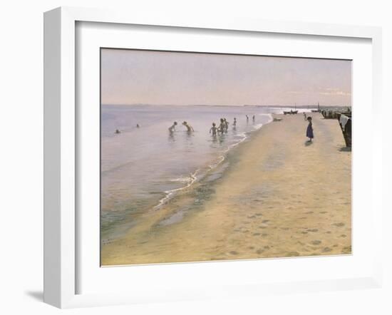 Summer Day at the South Beach of Skagen, 1884-Peder Severin Kröyer-Framed Giclee Print