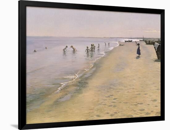 Summer Day at the South Beach of Skagen, 1884-Peder Severin Kröyer-Framed Giclee Print