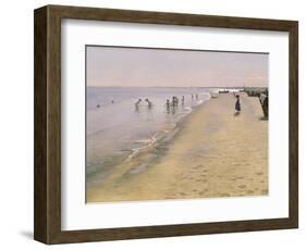 Summer Day at the South Beach of Skagen, 1884-Peder Severin Kröyer-Framed Premium Giclee Print