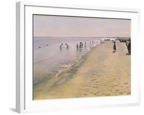 Summer Day at the South Beach of Skagen, 1884-Peder Severin Kröyer-Framed Giclee Print