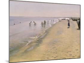 Summer Day at the South Beach of Skagen, 1884-Peder Severin Kröyer-Mounted Giclee Print